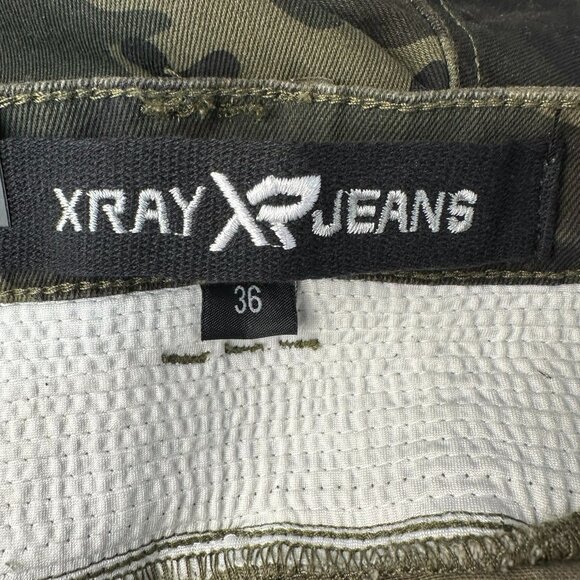 XRAY Men's Classic Moto Biker Stretch Jeans, Size W36 x L32, Olive Camo Color - Picture 13 of 16